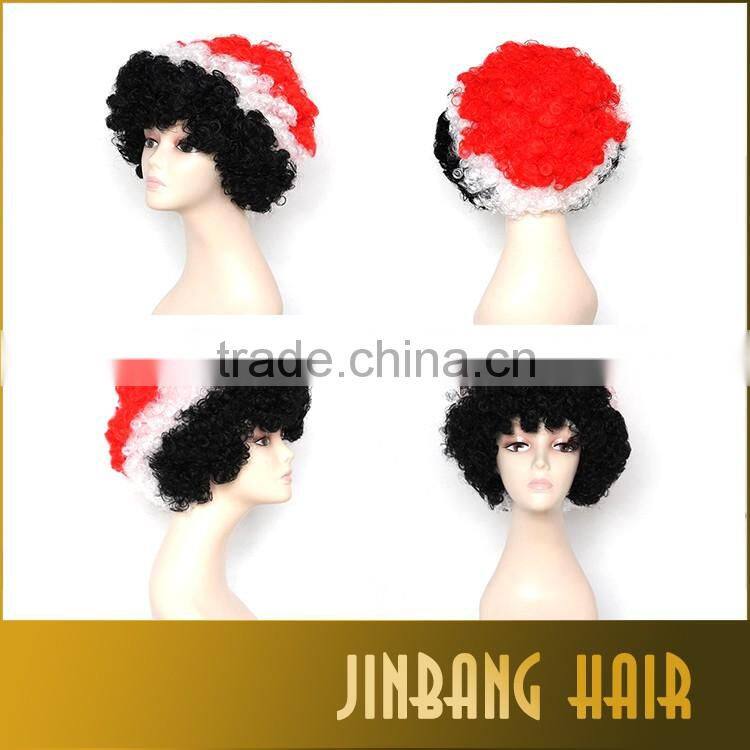 2016 hot selling cospaly wig Olympics football fans cheering wig all country flag wigs