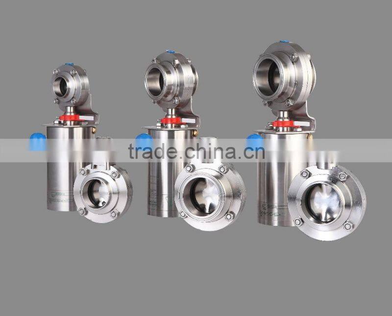 pneumatic sanitary butterfly valve stainless steel Butterfly valve