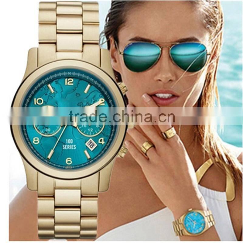 NEW !2016Michael Fashion casual Silica Gel USA Famous Brands Luxury Women Quartz Watch k gold wristwatch