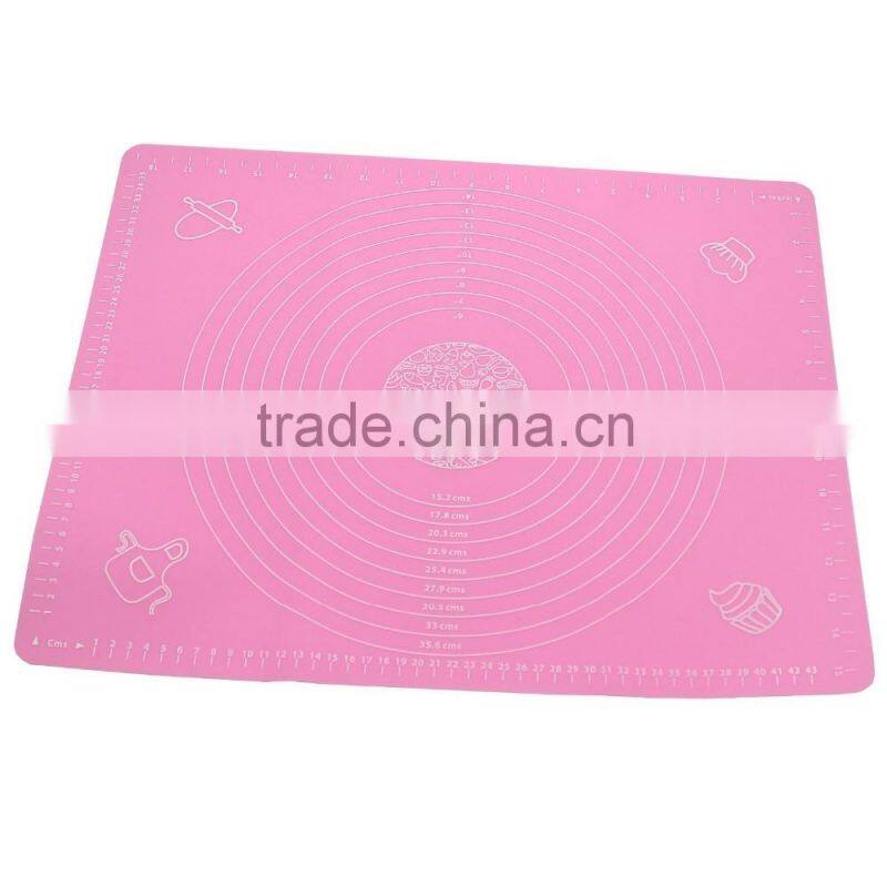 Eco-friendly feature soft printed kitchen baking mat silicone 50*40cm