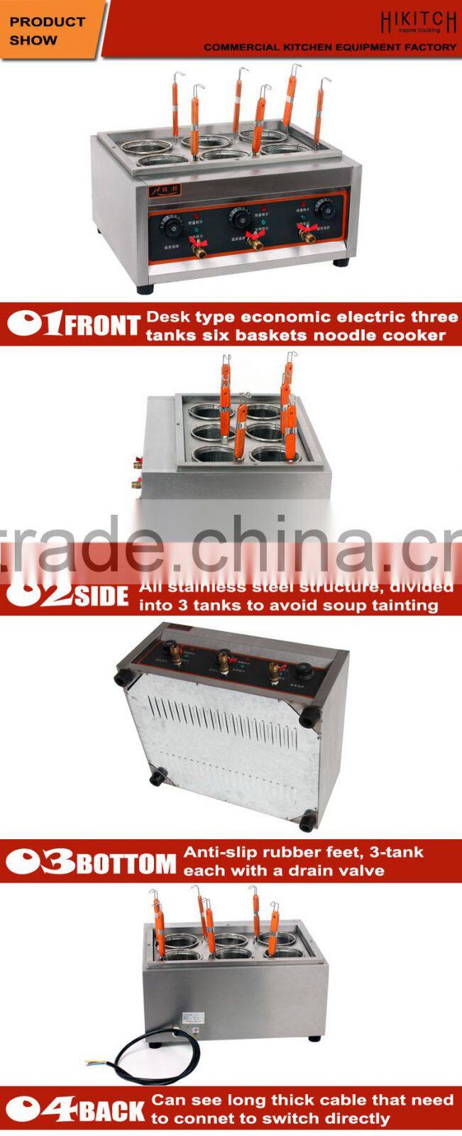Commercial Kitchen Equipment 6KW table top Electric automat Pasta cooker Noodle cooker from Factory.