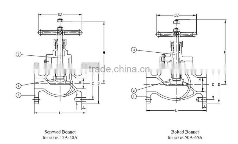 JIS F7304 16K DN15-65mm Marine Bronze Angle Valve