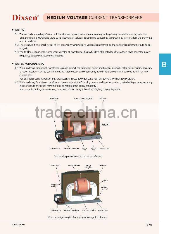 LZZB1-12W support type 10KV,12 KV medium voltage outdoor type CT
