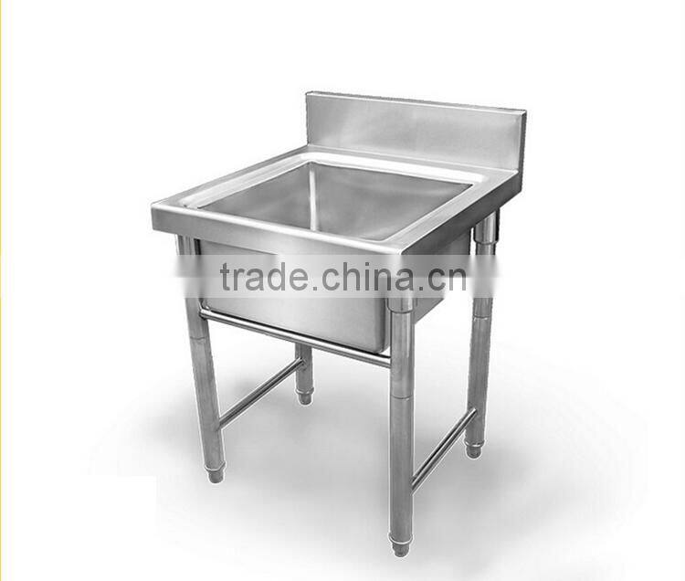 45x45cm single bowl rectangle square SS whole assembled commercial cabinet with sink and drain hole
