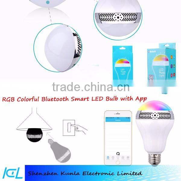 LED Light Bulb with Bluetooth Speaker, Wireless Bluetooth 4.0 Speaker Smart LED, Smart LED Music Speaker