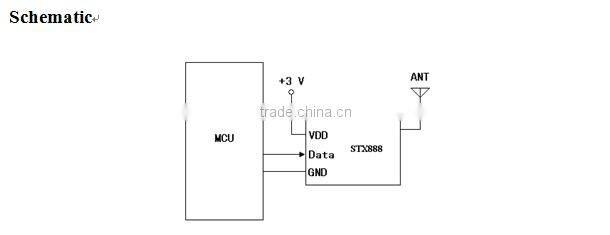 STX888 - low cost 433mhz rf wireless ASK Transmitter Module