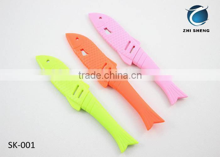 Fish Shape cheap paring knife with sheath