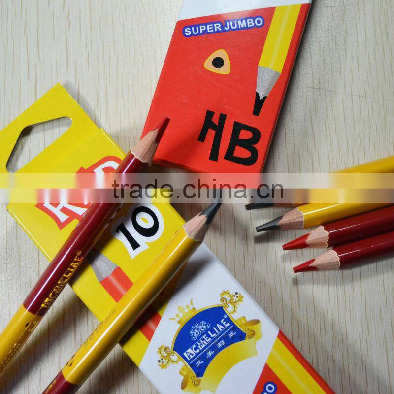 7" jumbo size high quality 5.0mm red and graphite lead special bi colored pencil