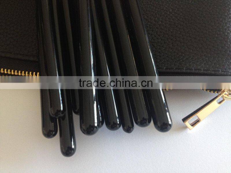 pro eye brush set 10pcs makeup eye shadow pencil blending concealer brushes with PU leather bag