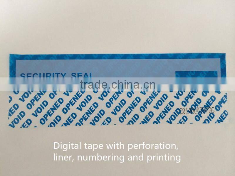 Tamper proof security carton sealing tape
