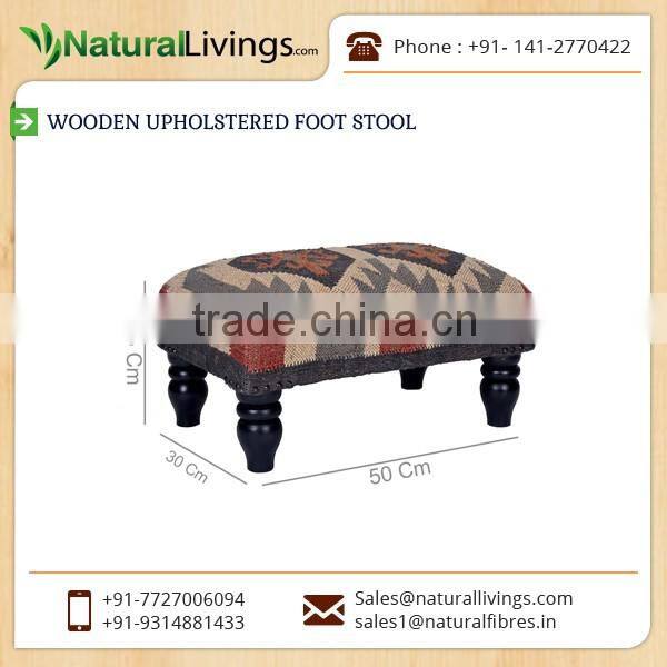 Small Designer Design Best Quality Wooden Stool/Ottoman for Bulk Sale