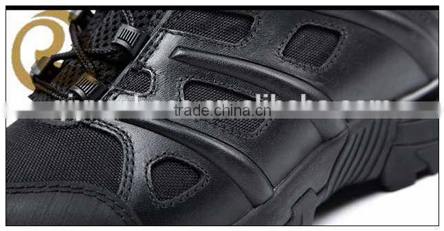 Genuine leather military dms combat boots with side zipper