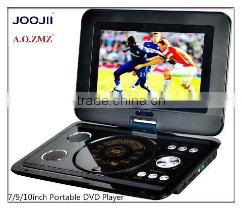 2014 new portable dvd with 7-16ich screen, USB/GAME/FM function
