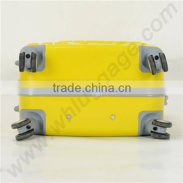 ABS+PC material bright yellow trip luggage, PC luggage
