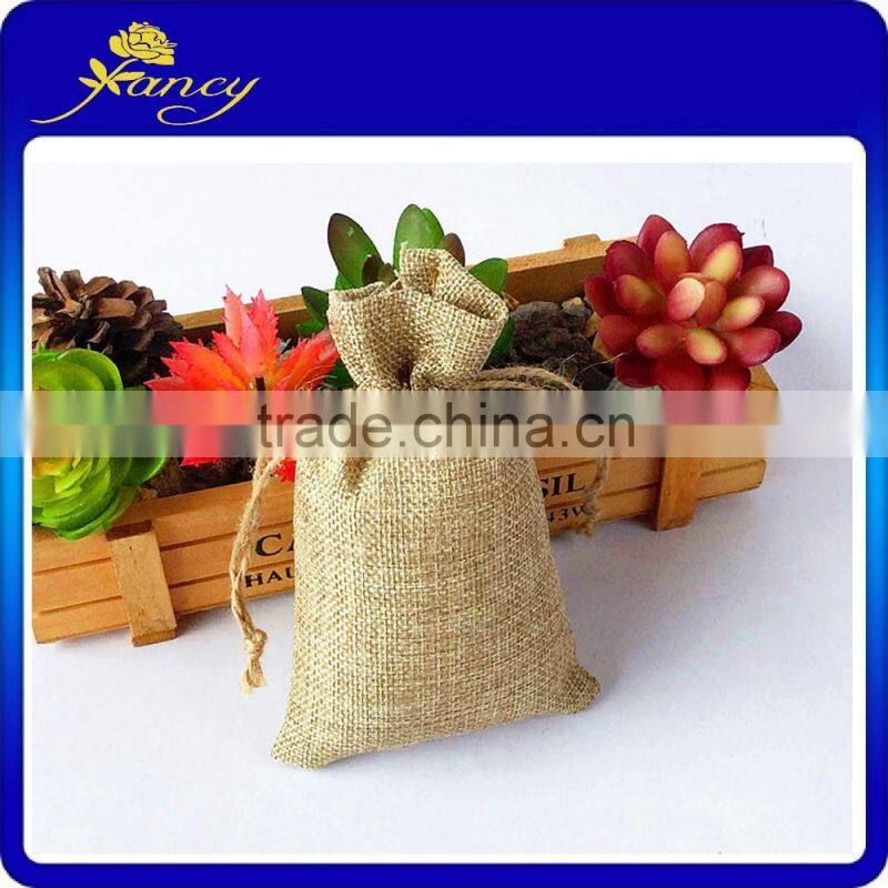 hot sell Small drawstring jute bag gunny bag