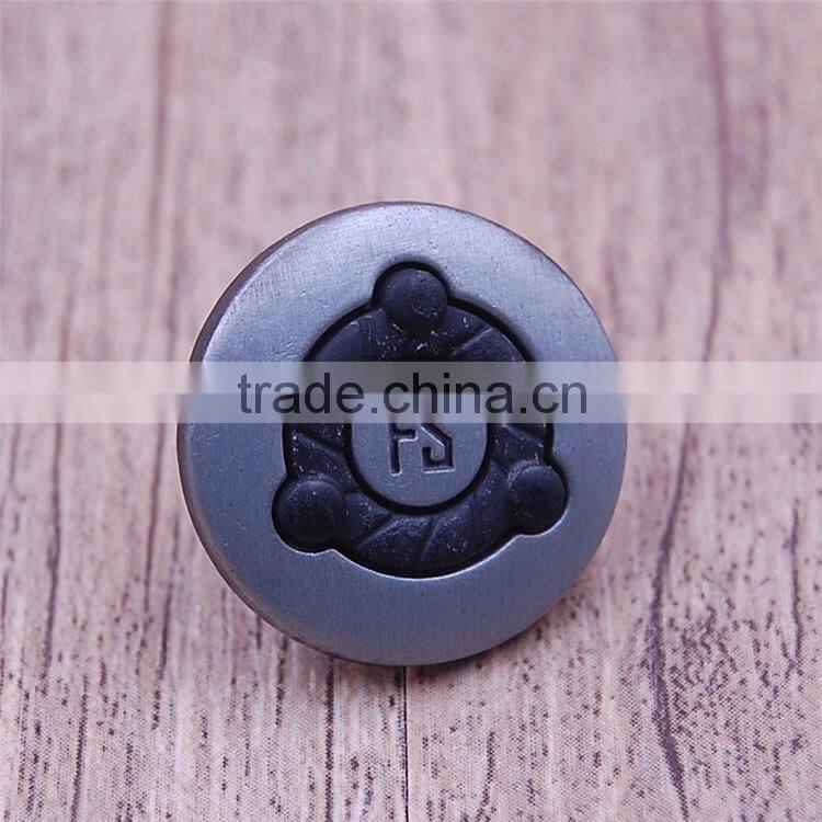 Unique fashion black gray round shirt cardigans shoe metal buttons