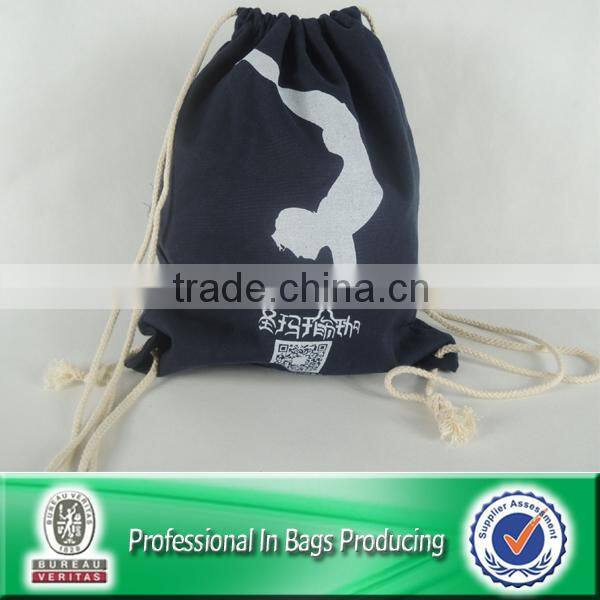 Custom Cheap Black Cotton Drawstring Bag