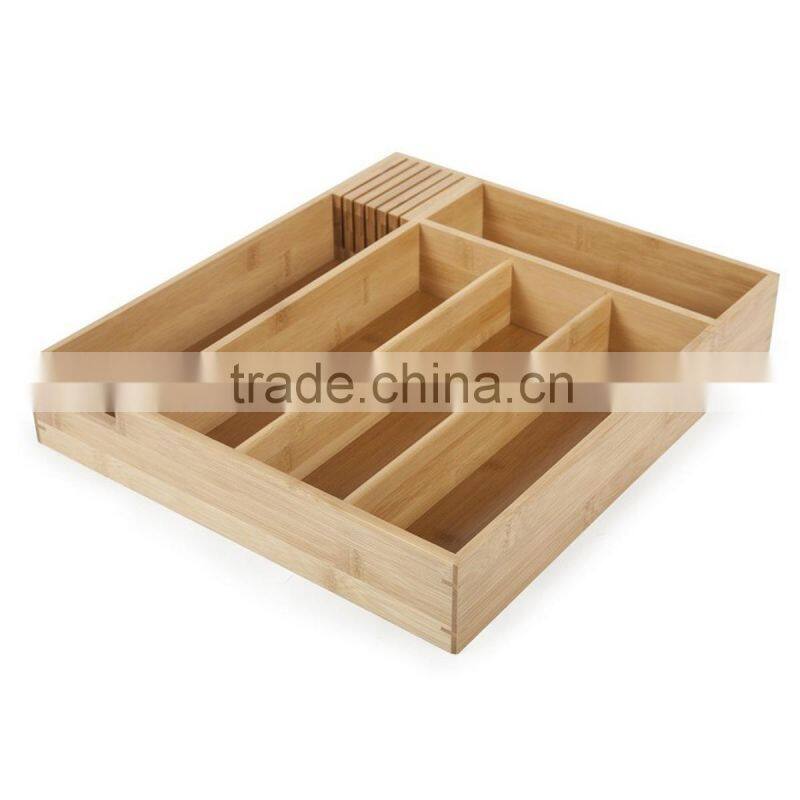 cooking utensils bamboo storage box