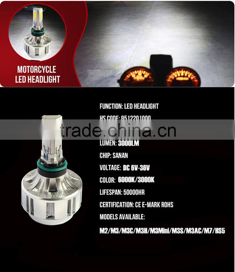 High power led headlight for motorcycle, 360 degree 32w 3000lm led headlight for motorcycle