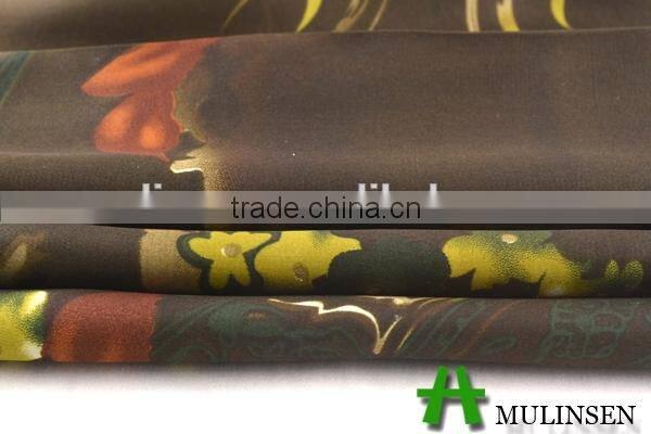 Shaoxing Textile Polyester 50D floral satin dress fabric/ satin nightwear fabric