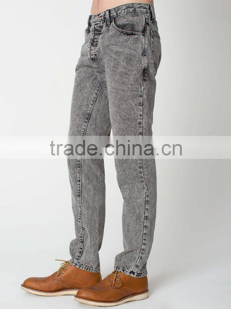men's acid wash classic denim jeans