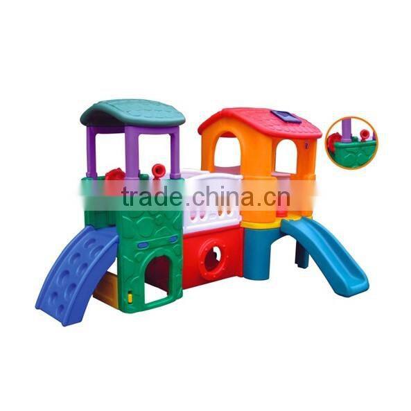 LLDPE Plastic Type and Plastic Frame Material Kids Plastic Playhouse with Slide