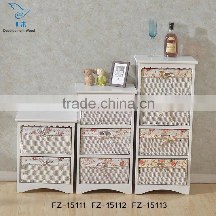 Wooden Storage Cabinet With Rattan/Wicker Drawer