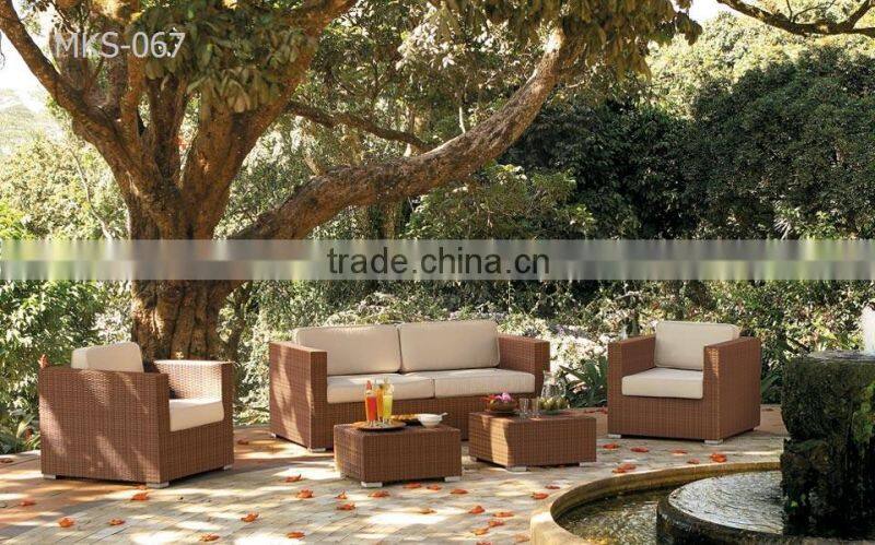 Cheap wicker synthetic rattan sofa set outdoor furniture - Poly rattan sofa set - PVC Rattan garden sofa