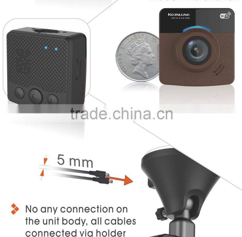 Dual lens fhd 1080P detached DVR car gps and reverse camera