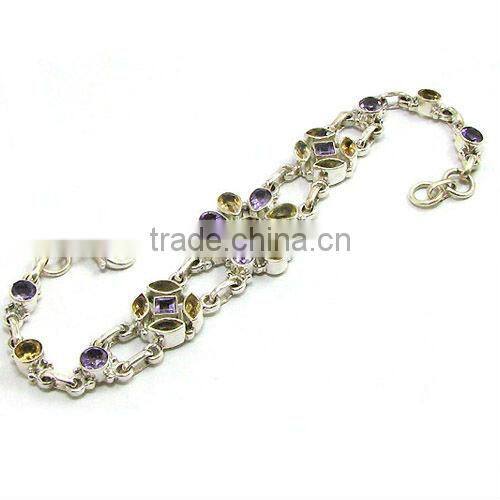 Vintage black onyx bracelet 925 sterling silver