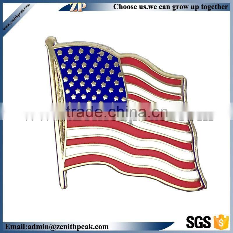 enamel flag shape metal lapel pin