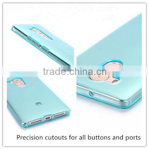 C&T Ultra Slim Metal Plating Frame Clear Soft Gel TPU Silicone Back Cover for Huawei Ascend Mate 8