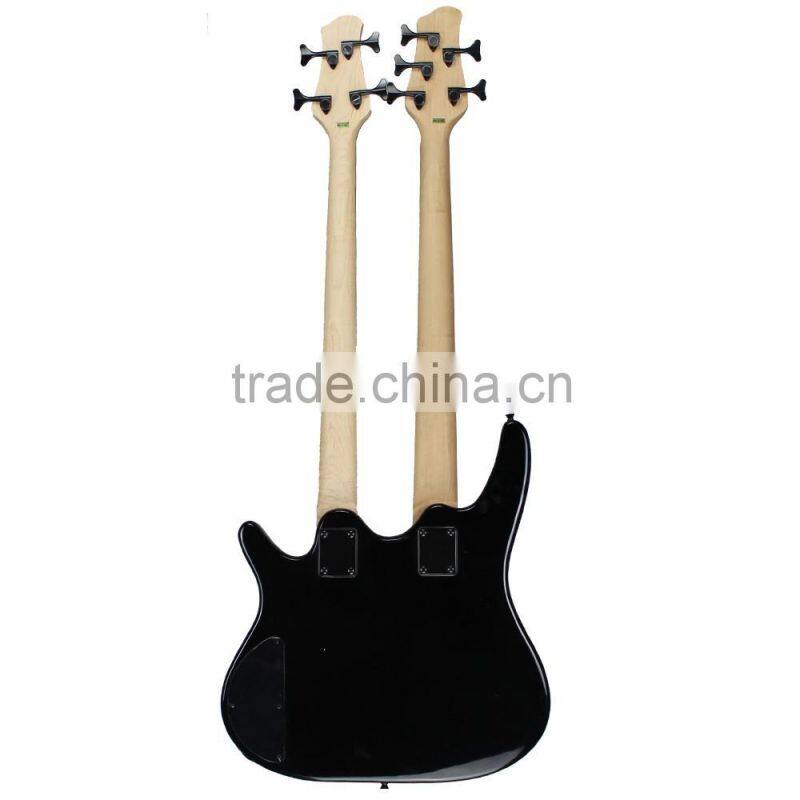 5 strings and 4 strings electric bass guitar double neck