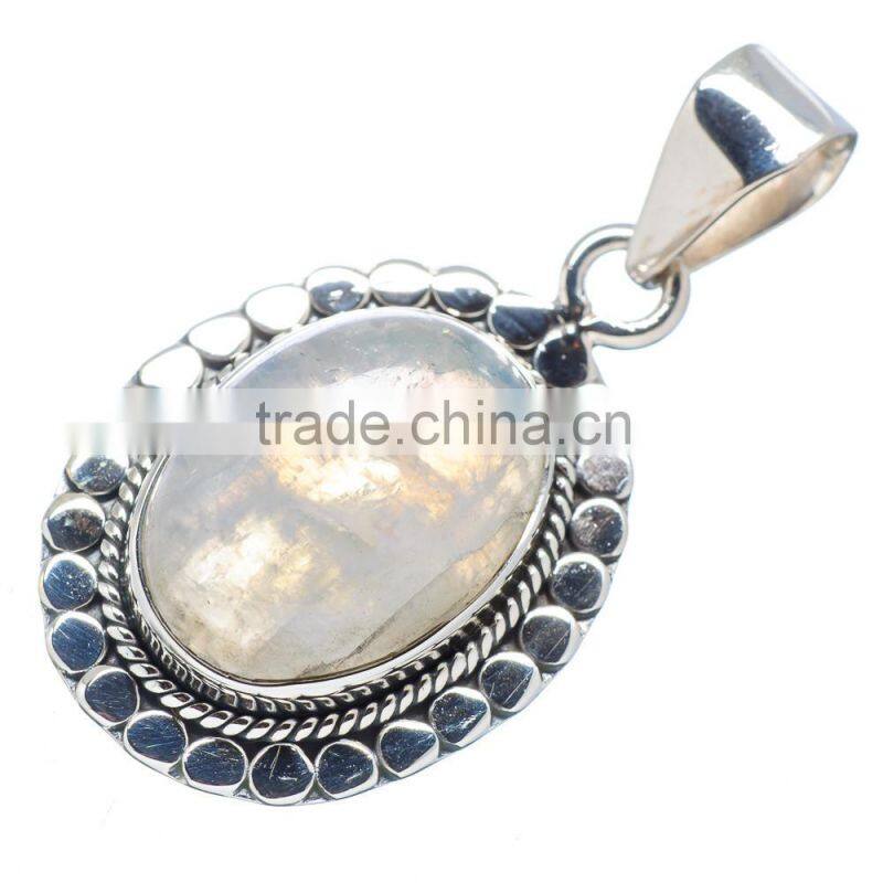 925 sterling silver natural rainbow moonstone Pandant jewellery, wholesale price