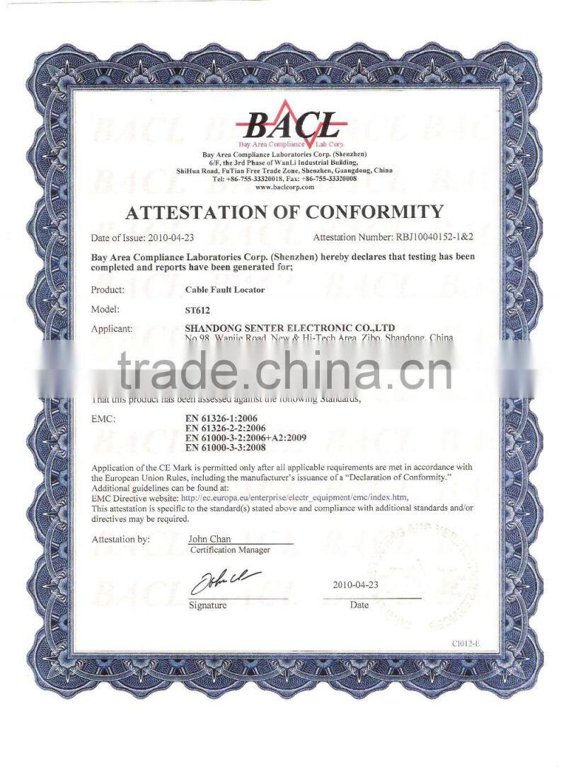 SENTER ST612 telecom cable fault locator TDR cable fault finder Pulse test