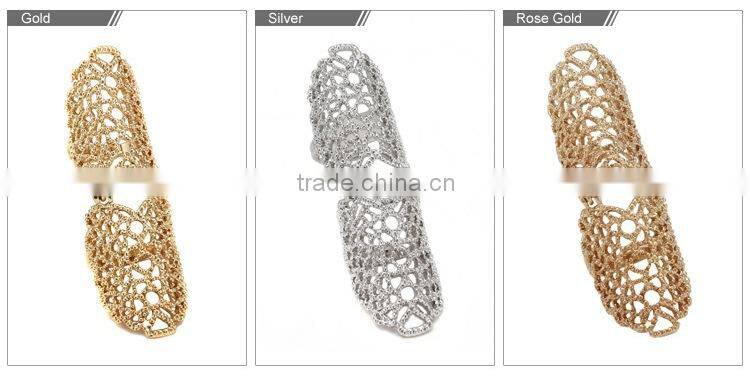 European and American fashion knuckle simple metallic hollow carved ring