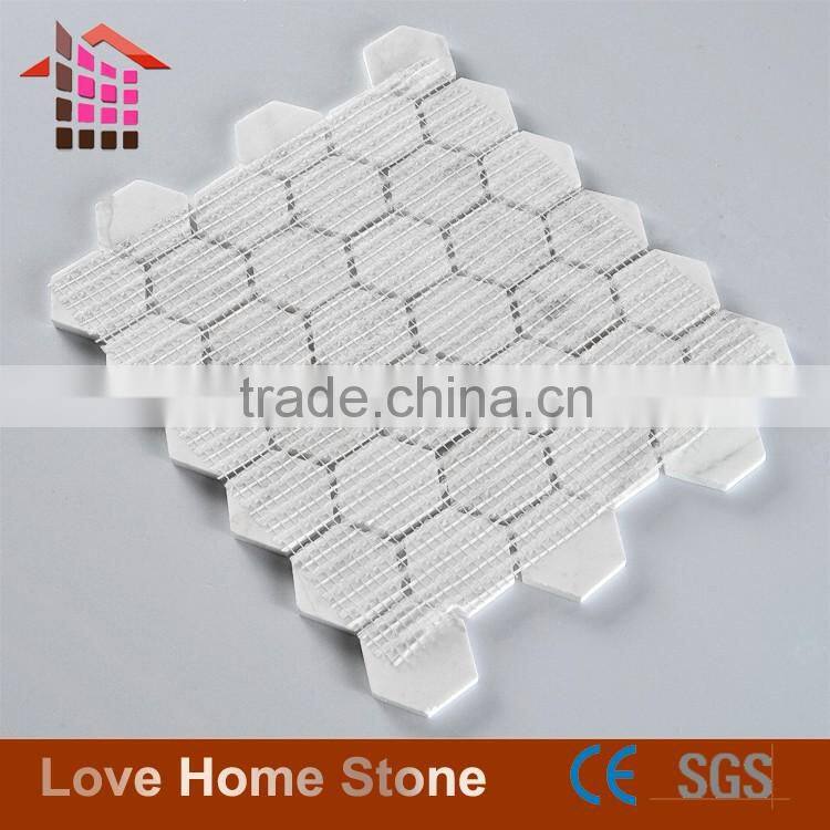 The Newest Hexagon White Natural Marble Mosaic Tile