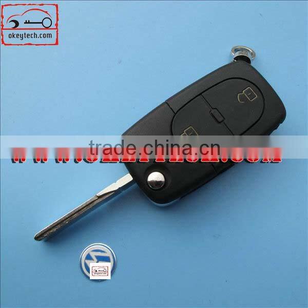 OkeyTech VW 2 button flip remote key shell (Round key head) 2023 battery for vw flip key for vw remote key case for vw