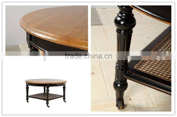 france country style solid wood round coffee table