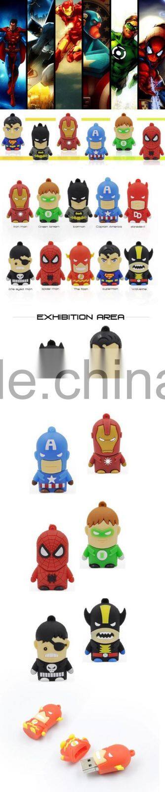 Original Quality Chip Super Heroes Series Cartoon Usb Flash Drive Custom Pendrive,Wholesale Full Capacity Minions Memory Stick
