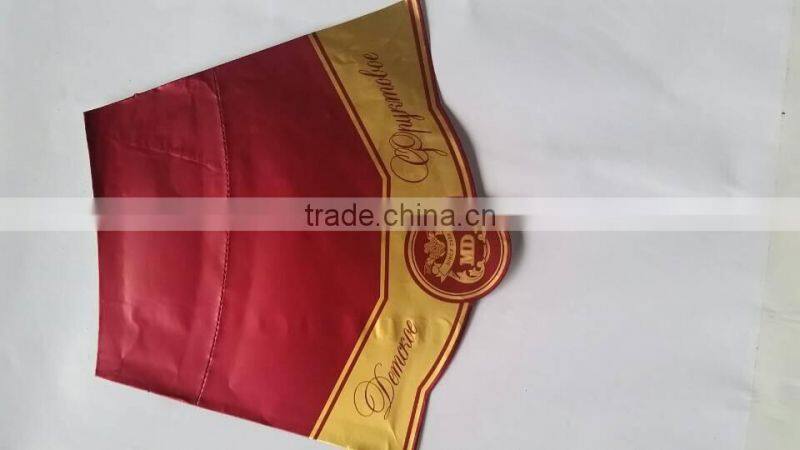 customized printed wine champagne bottle neck label