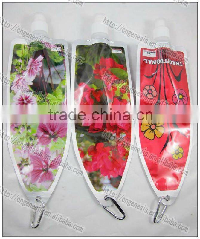 2016 sports foldable water bottle/food contact plastic water bottle