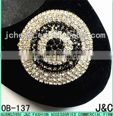 2016 round shape shoe crystal stone shoe ornament shoe buckle shoe trim