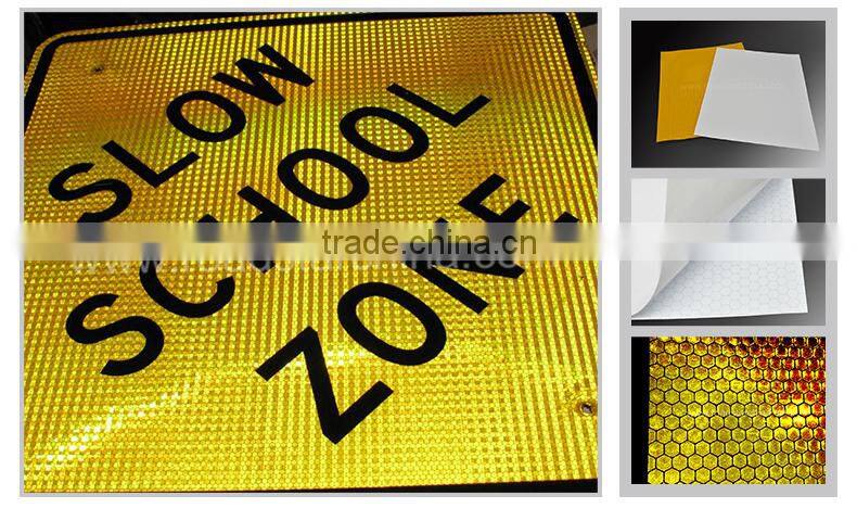 Customize self sticky prismatic reflector film