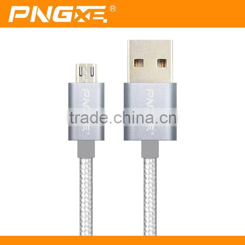 China alibaba cable manufacturer pngxe 2015 fast charging braided charger data cable with usb 3.0 aluminium micro usb cable
