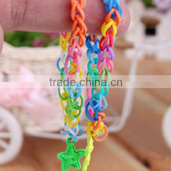 Candy Color Loom Rubber Bands Charm Bracelet ZTSA-B117