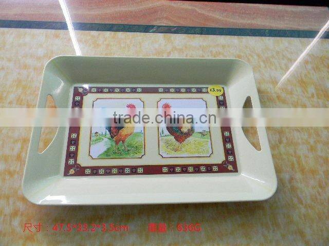 melamine tray with handles