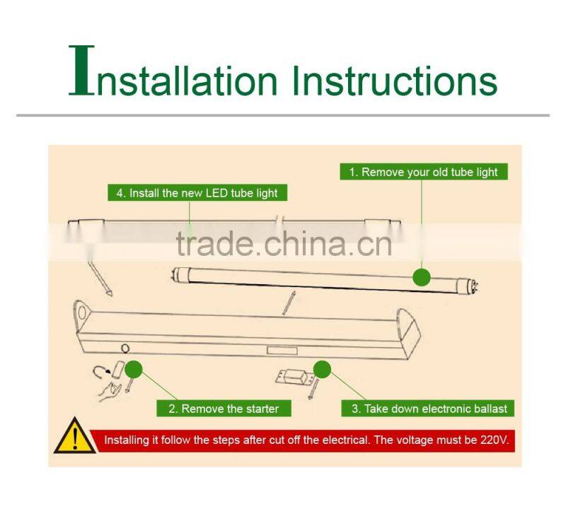 IP44 two-pin plug t5 tube light with SMD2835 15W