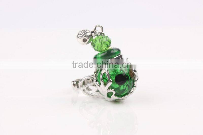 Fashion Mini Glass Bottle Women Perfume Finger Ring Size Adjustable Essential Oil Rings Scent Ring