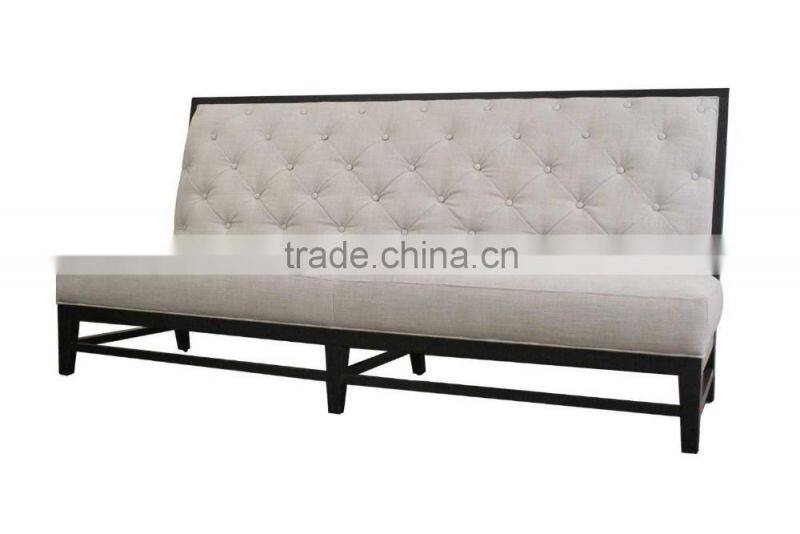 Modern button tufted fabric booths sofa seat used for restaurant